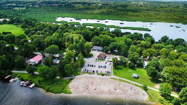 Aerial view of Lakefield Beach & Campground