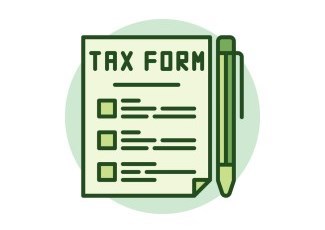 Cartoon image of a tax form
